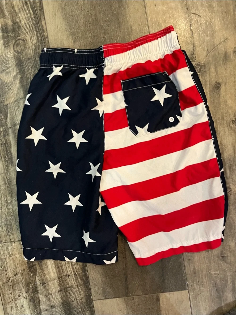 The Children’s Place Boys XL 14 American Flag Swim Trunks Stars Stripes